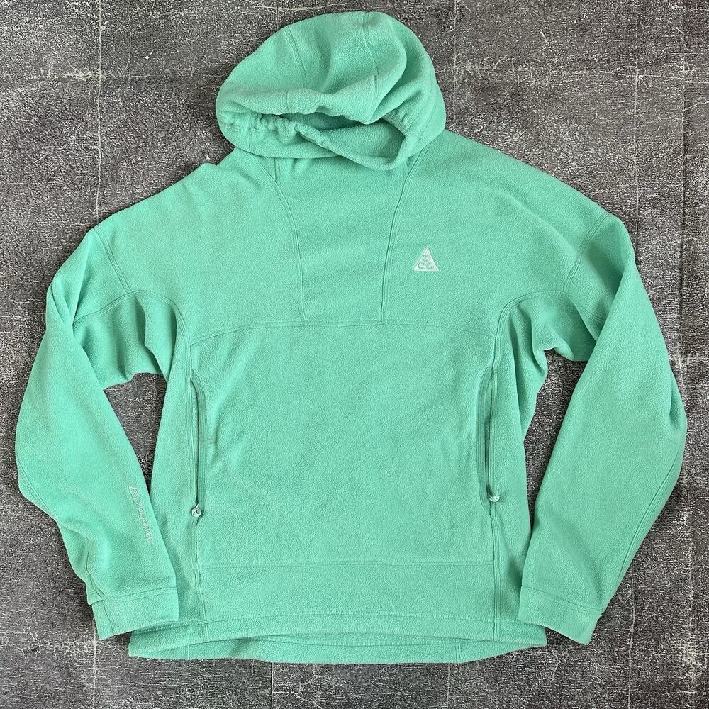Men's Nike ACG Therma Fit Wolf Tree Mint Green Fleece Hoodie Sweatshirt Sz Small